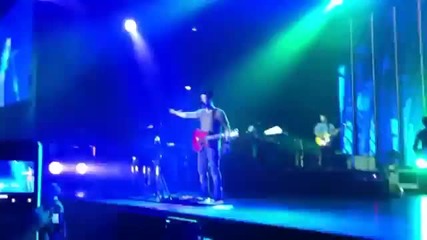 Joe Jonas jumped down from the stage to the fans at the concert in St. Petersburg 6/11/12