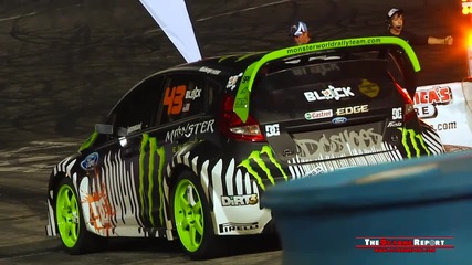 Ken Block's Gymkhana Grid 2010 Irwindale Speedway Drift!