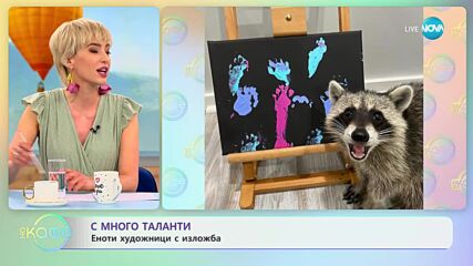 Миещи мечки рисуват картини шедьоври
