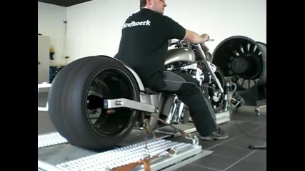 bike with worlds biggest tire dyno run