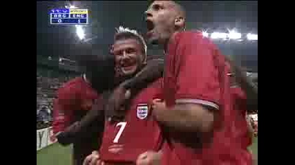 Becham goal against Argentina world cup 2002