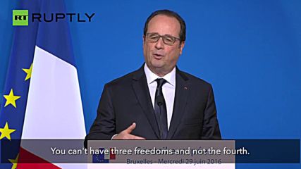 Hollande Says UK 'Must Accept EU Conditions' for Market Access