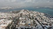 Turkey: Resplendent snow-covered Istanbul captured in drone footage