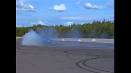Bmw E30 twin turbo burnout