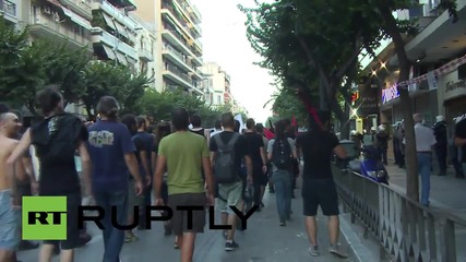 Greece: Anti-austerity protesters in Thessaloniki target capitalism