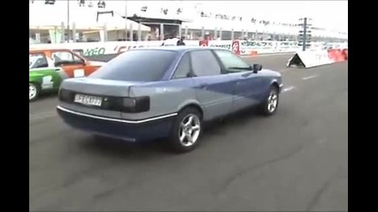 Audi 90 Quattro Turbo Vs. Opel Corsa Gsi Drag Race 