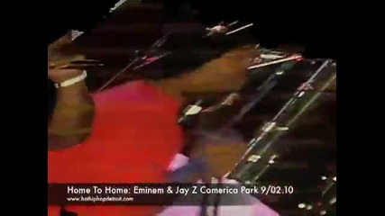 Част От Взривяващия Концерт На Eminem & Jay - Z (drake, 50cent, Jeezy, Trick - Trick, D12) ) 