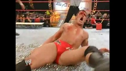 Castus Jack countered Rko into thumbtacks