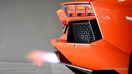 Ревът на звяра! Aventador Lp700- 4 Shooting Flames! Lovely Downshift!