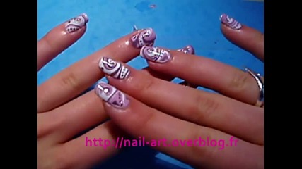 Water Marble Swirl nail art