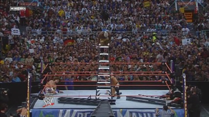 Shelton Benjamin Goes Through Ladder At Wrestlemania 24