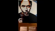 Надя рисува Hugh Laurie (dr.house) поп арт портрет