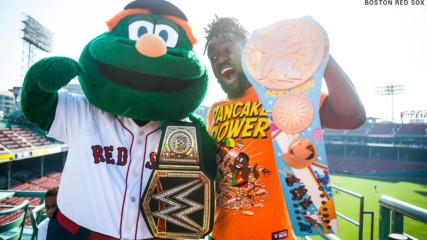 Kofi Kingston throws out the first pitch on WWE Night at Fenway Park