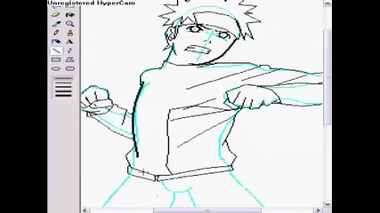 Drawing naruto action pose on microsoft paint 