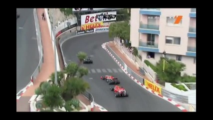 Битката на Алонсо с Ди Граси - Ф1 Монако 2010 