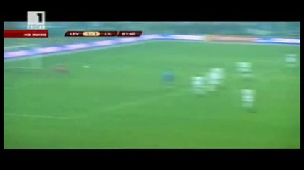 Владо Гаджев гол от 30 метра! Левски - Лил 2 - 1 (2 - 2) 04.11.2010 