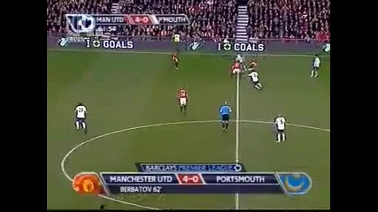 Бербатов гол Man United 5 - 0 Portsmouth