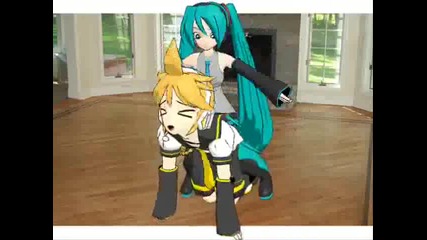 [mmd] Len Hates Papa Miku