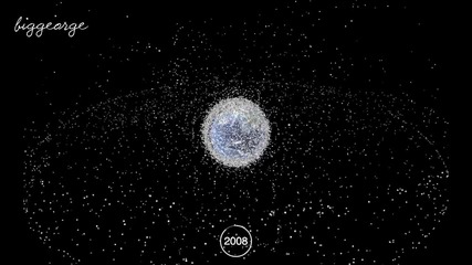 Натрупването на космически отпадъци от 1957 до 2015
