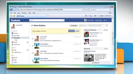 How to forward a message from Facebook®?