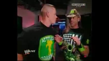 john cena backstage with dx on raw 02 11 09