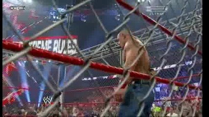 John Morrison vs John Cena vs Miz [ Wwe steel cage championship match ] 3/3 - Extreme Rules 2011
