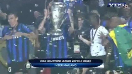 Интер празнува титлата в Шампионската лига 