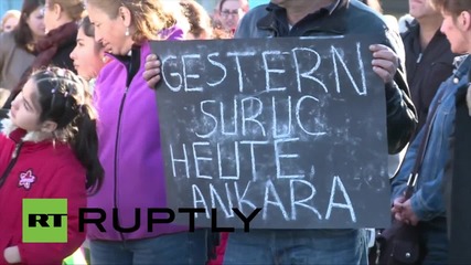 Germany: Pro-Kurdish activists rally in Liepzig in support of Ankara attack victims