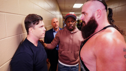 SNL "Weekend Update" co-host Colin Jost meets Braun Strowman: Raw, March 4, 2019