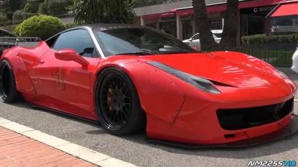 Liberty Walk Lb Performance Ferrari 458 Widebody Kit Driving Around in Monaco