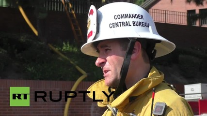 USA: L.A. Church goes up in flames in bush fire