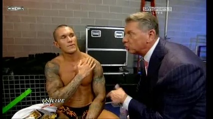 R A W 06/22/09 Vince казва на Randy от какъв вид ще бъде мача му срещу Triple H