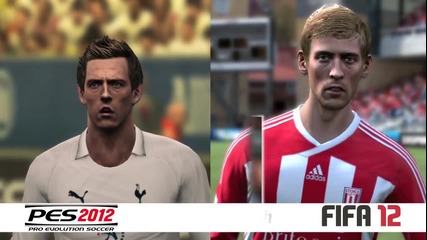 Разликата между Fifa 12 и Pes 12 в лицата на играчите