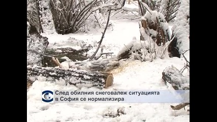 След обилния снеговалеж ситуацията в София се нормализира