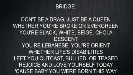 !!! Lady Gaga - Born This Way - Tekst 