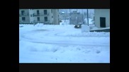 Mitsubishi Evo полудява на сняг!!