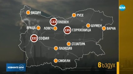 ОПАСНО МРЪСЕН ВЪЗДУХ: Четири станции в София отчетоха много високи нива на фини прахови частици
