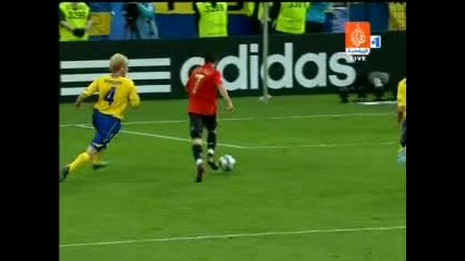 Euro 2008 - Швеция - Испания 1:2 Голът На Давид Вия *HQ*