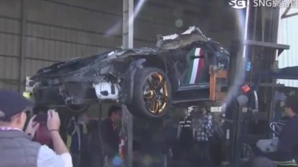 Унищожаване на Lamborghini Murcielago на стойност 380,000$ в Тайван!