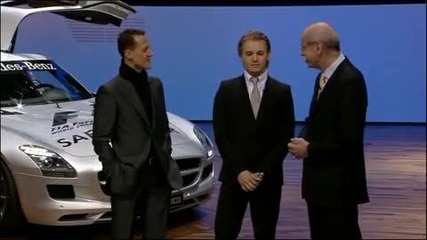 Mercedes Sls F1 Safety Car introduced by Schumacher Rosberg