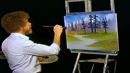 S04 Радостта на живописта с Bob Ross E10 - тихи дървета ღобучение в рисуване, живописღ