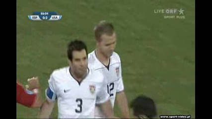 Spain 0 - 2 Usa [bradley Red Card]