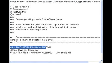 What we must do when we see that in c:windowssystem32login.bat is delete???