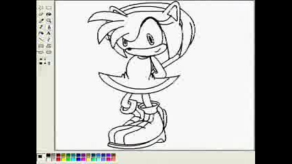 Amy Rose Speed Painting In Ms Paint