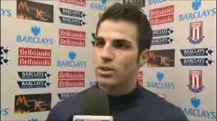 Стоук Сити 1 : 3 Арсенал * Фабрегас дава интервю за контузията на Арън Рамзи * 