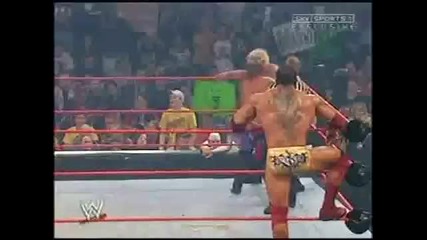 Raw 2004 - Chris Jericho & Randy Orton & Maven vs Evolution [1/2]