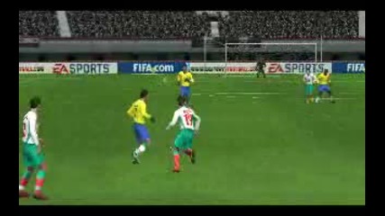 Фифа 10 - Стилян Петров вкарава изумителен гол на Бразилия 