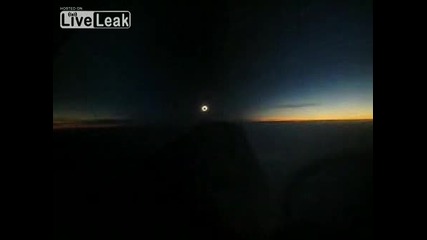 Слънчевото Затъмнение Заснето От Самолет