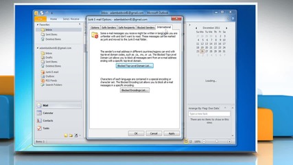 Microsoft® Outlook 2010: How to configure the Junk e-mail settings on Windows® 7?