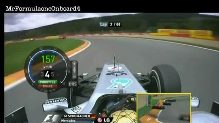 F1 Гран при на Белгия 2011 - Schumacher Onboard мега добро каране [hd]